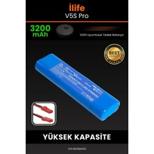 Robo- Mi Ilife V5S Pro 3200MAH Robot Süpürge Bataryası - Sertifikalı Güvenlik, Gerçek Kapasite