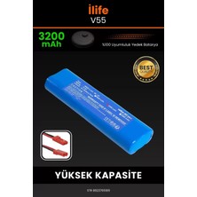 Robo- Mi Ilife V55 3200MAH Robot Süpürge Bataryası - Gerçek Kapasite, Maksimum Güvenlik