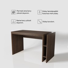 Dimi Çalışma Masası | 122 x 60 cm - 2 Raflı Ceviz Renkli