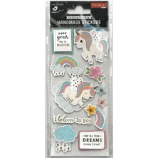 Tanex Handmade TNX-28007 Dekoratif Etiketler - Unıcorn Serisi Stıcker - Tekli
