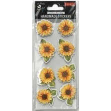 Tanex Handmade TNX-28021 Dekoratif Etiketler - Sunflower Serisi Stıcker - Tekli
