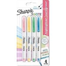 Sharpie S-Note Fosforlu Işaretleme Kalemi, 4'lü Blister, Karışık
