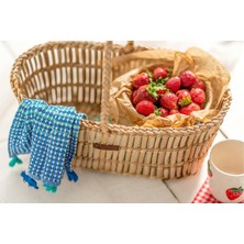 Atandu Home Atandu Home %100 El Yapımı Doğal Hasır Kulplu Sepet – 43x22x18 cm | Piknik, Hediye ve Organizer Kullanıma Uygun | Dekoratif Çok Amaçlı Sepet