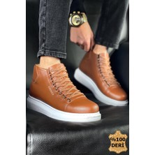 J258 Roma Bağcıklı Ortopedik Taban Günlük Hakiki Deri Erkek Spor Postal Bot Dbt Taba