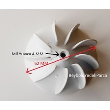 FullYedek Hector Pervane Saç Kurutma Pervanesi 9 Kanat Çap 62 mm Mil Yuvası