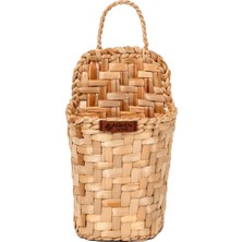 Atandu Home %100 El Yapımı Doğal Hasır Kapı Süsü & Gazetelik & Organizer | 12X25 cm Çok Amaçlı Kapı Süsü ve Dekoratif Sepet