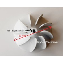 FullYedek Felix Pervane Saç Kurutma Pervanesi 9 Kanat Çap 62 mm Mil Yuvası