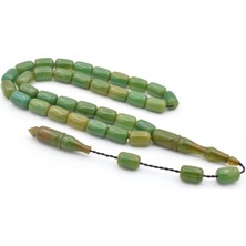 Hakkı Usta Imzalı Kapsül Kesim Turkuaz Sıkma Kehribar Tesbih