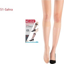 Müjde 15 Denye Ince Parlak Fit Dizaltı Tül Çorap 12'li