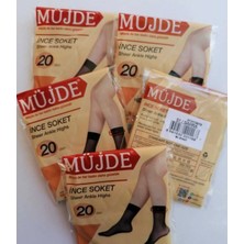 Müjde Kadın Ten Rengi 20 Den Ince Soket Çorap 5 Li
