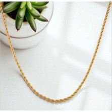 Kadın 22 Ayar Altın Kaplama Halat Zincir Kolye