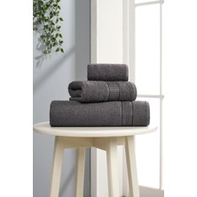 Selin 3'lü Antrasit Havlu Seti