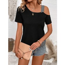 Arben Boutique Kadın Kısa Kollu Omuzdan Askılı Viskon Bluz