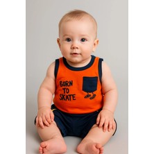 Erkek Bebek Born To Skate Baskılı Ikili Takım