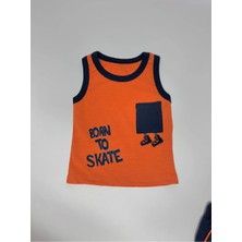 Erkek Bebek Born To Skate Baskılı Ikili Takım