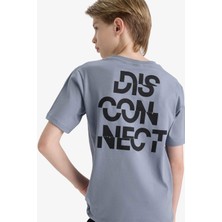 DeFacto Bisiklet Yaka Sırt Baskılı Kısa Kollu Tişört Erkek Çocuk F3769A825AU