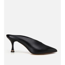 Hotiç Kadın Deri Siyah Topuklu Terlik