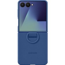 Galaxy Z Flip 7 Yüzüklü Silikon Kılıf - Lacivert