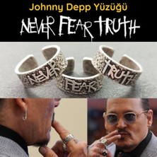 Never Fear Truth Johnny Depp Yüzüğü Erkek Yüzük Seti Gümüş Kaplama Ayarlanabilir El Yapımı Yüzük