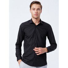 ALTINYILDIZ CLASSICS Erkek Siyah Tailored Slim Fit Dar Kesim Gömlek