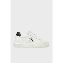 Calvin Klein Logolu Deri Sneaker Ayakkabı YW0YW0187201W Bayan Ayakkabı YW0YW01872 01W