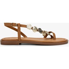 Valmenti Kadın Hakiki Deri Taba Deri Parmak Arası Sandalet 1062 1001 Bn Sndlt Y25 Taba Dr