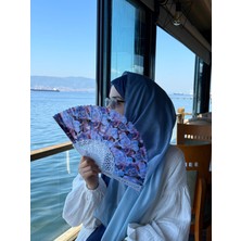Pamuklu Dubai Degrade Şal-Indigo