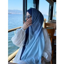 Pamuklu Dubai Degrade Şal-Indigo