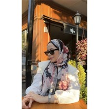 Soft Gül Desen Ipek Vual Şal Diorel