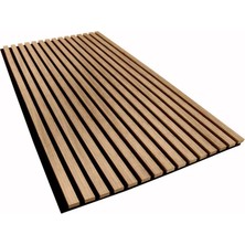 100 x 250 Teak Renk Akustik Duvar Paneli/ Mdf / 3 Tarafı Kaplıdır