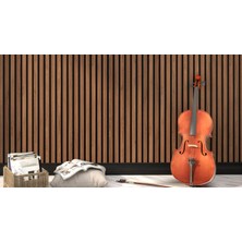 100 x 250 Teak Renk Akustik Duvar Paneli/ Mdf / 3 Tarafı Kaplıdır