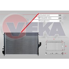 VEKA-16-3538B - Su Radyatoru Brazıng Dacıa Duster 1.5 Dcı (K9K 796) M-T Ac+/- 85 Hp 2010-