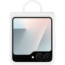 Samsung Galaxy Z Flip FE Yüzüklü Silikon Kılıf - Beyaz