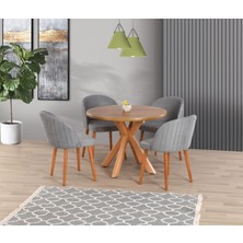 Yuvaset Home Uyar (Sadece Masa) Ceviz Kaplama 100*100 Sahra Sabit Masa
