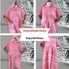 Kişiye Özel Baskılı Kapüşonlu Plaj Pançosu | Isim Yazılı Pamuklu Havlu Poncho |unisex Peştamal Kumaş