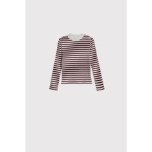 Babokah (Kids Girl) Dik Yaka Çizgili Uzun Kol T-Shirt