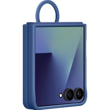 Galaxy Z Flip 7 Yüzüklü Silikon Kılıf - Lacivert