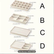 Bej Renk A tablası Çekmece Içi Bölmeli Takı Bijuteri Mücevher Kutusu Organizer Düzenleyici