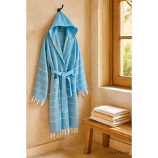 Mira Home Kapüşonlu Kadın / Erkek Peştemal Bornoz Soft %100 Pamuklu Natural