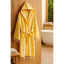Mira Home Kapüşonlu Kadın / Erkek Peştemal Bornoz Soft %100 Pamuklu Natural