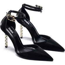 Yüksek Topuklu Taş Işlemeli Şık Tokalı Abiye Ayakkabı 425