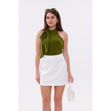 Fundacshoosesxgenıus Kadın Pensli Etek Iç Göstermez Lamineli kadın etek Kadın-Etek