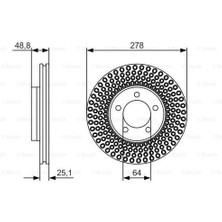 Bosch 0986479699  Ön Fren Diski Volvo V40 D2 D3 D4 T2 T3 T4 T5 Hatchb Hava Kanallı Kaplamalı Yüksek Karbon Alaşımlı 31381374