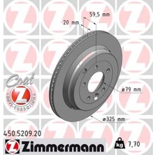 Zımmermann 450.5209.20 Fren Dıskı Arka Dıscovery 3 L319 04 09 Dıscovery 4 L319 09 18