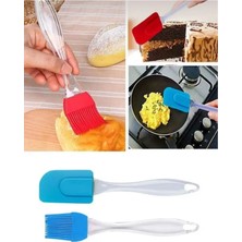 Silikon Yumurta Fırçası ve Spatula Damla Saplı Silikon Hamur Spatula Yağ Fırçası Mor Spatula Fırça