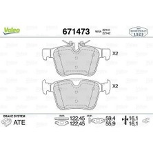 Valeo 671473 Fren Balatası Arka Evoque 12-18 Dıscovery Sport 15> Xe Range 15> Xf 16> E-Pace 17>