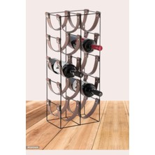 Trend 10 Lu  Metal Taba Derili Modern Şaraplık Viski Şampanya Içki Standı