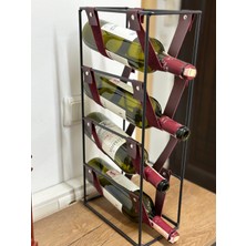 4 Lü Modern Metal Taba Renkli Viski Şarap Şampanya Alkol Içki Stand Rafı