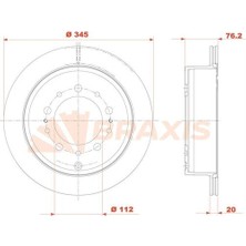 Braxis AE0890 AE0890 Arka Fren Diski Toyota Land Cruiser 08-L07- 4243160290
