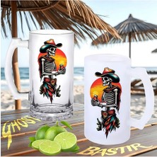 Kovboy Iskelet Buzlu Ya Da Buzsuz Bira Bardağı